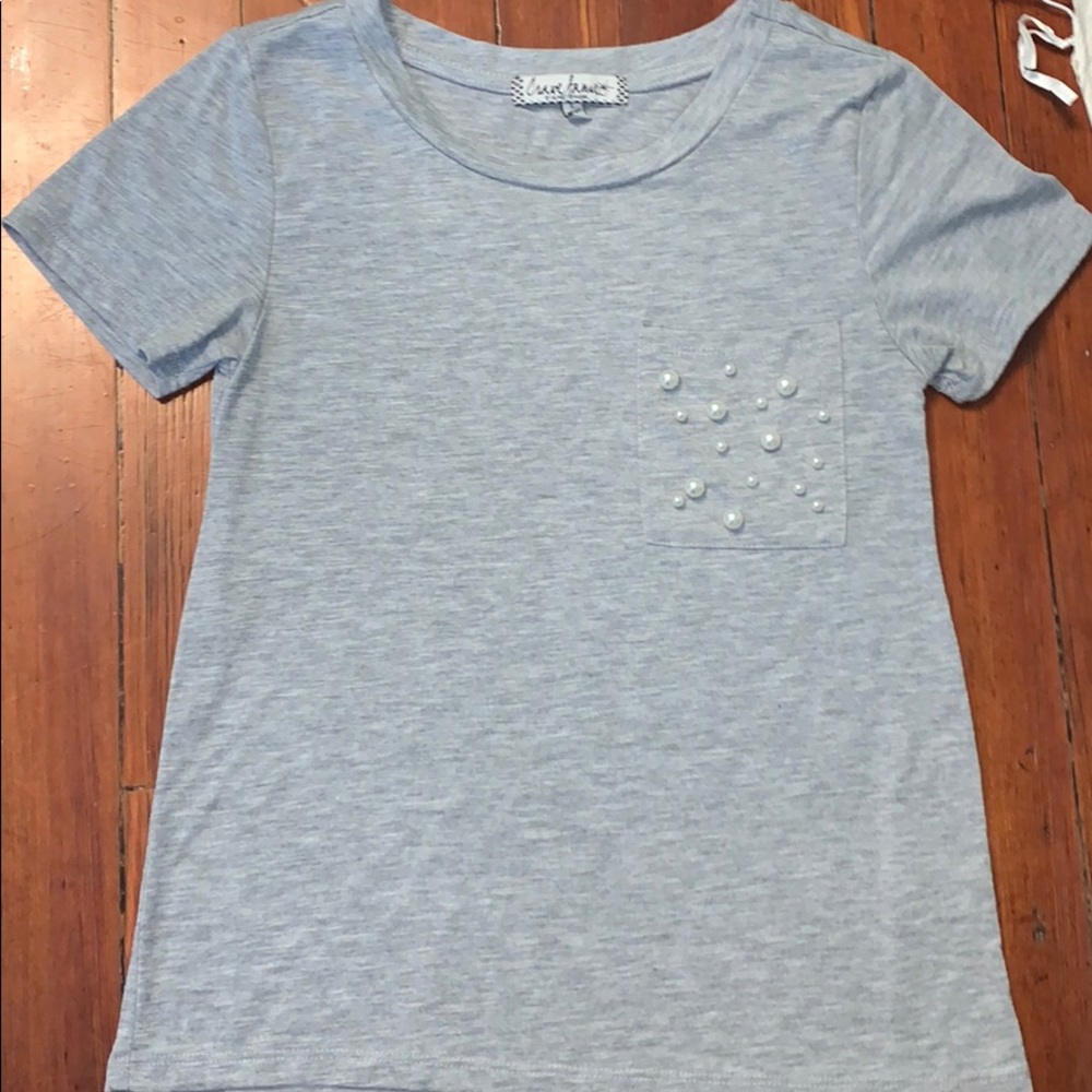 GRAY PEARL POCKET T-SHIRT